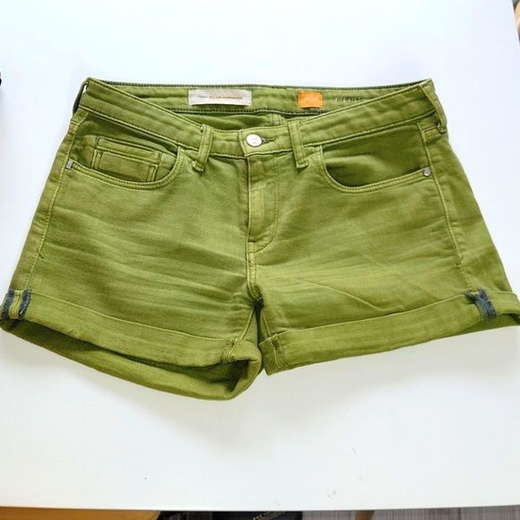 Pilcro Moss Green Denim Shorts Sz 27 